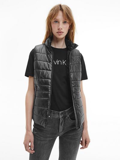 Calvin Klein Ruhák HU941635 | Calvin Klein Packable Lightweight Down Női Mellény Fekete